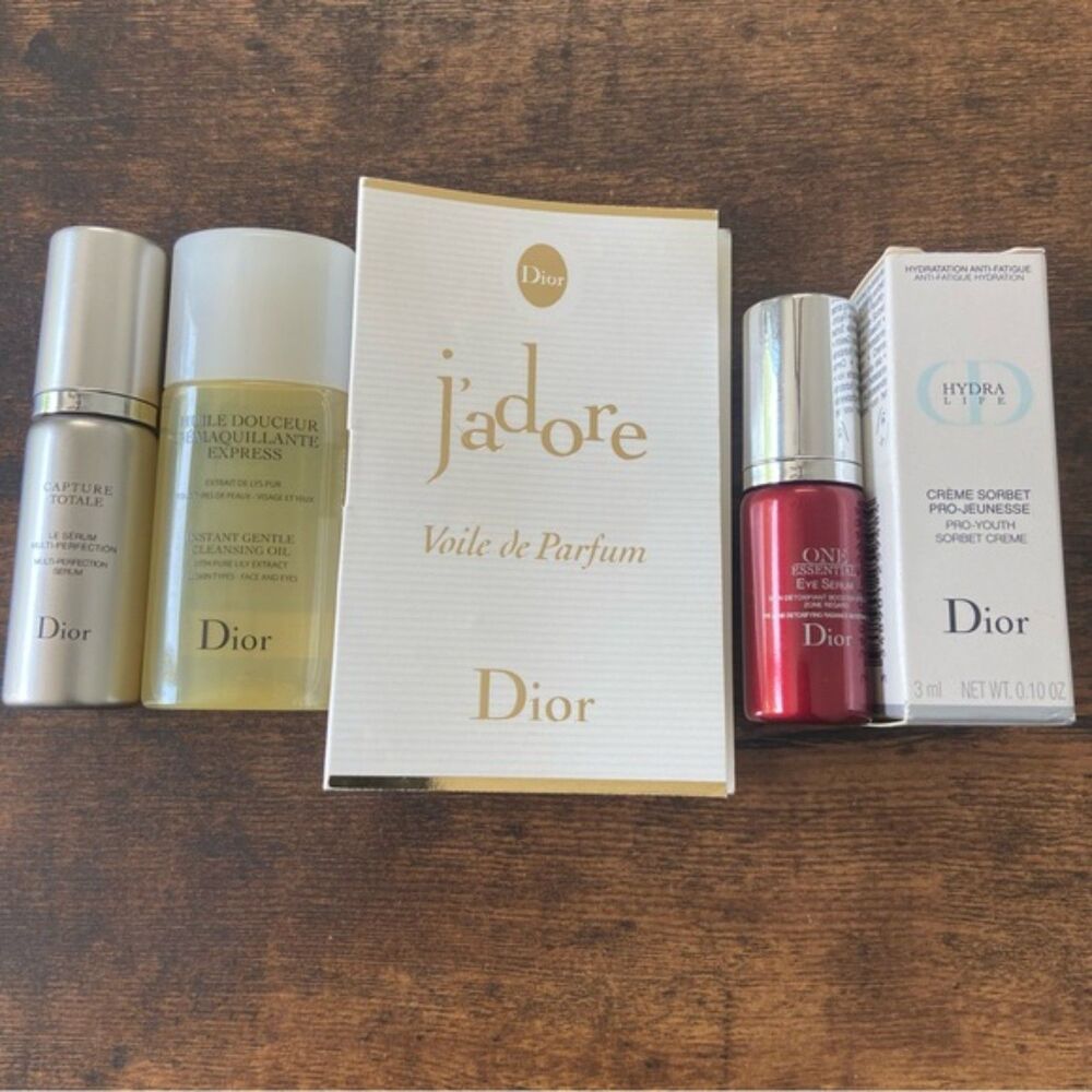 Dior Lot 5 Piece Eye Face Serum Cleansing Oil Sorbet Cream Perfume New